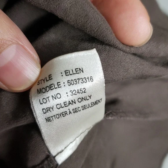 Theory Ellen Linen Blend Tiered Midi Dress Size 4 Brown Neutral Flowy Beachy - Picture 7 of 16